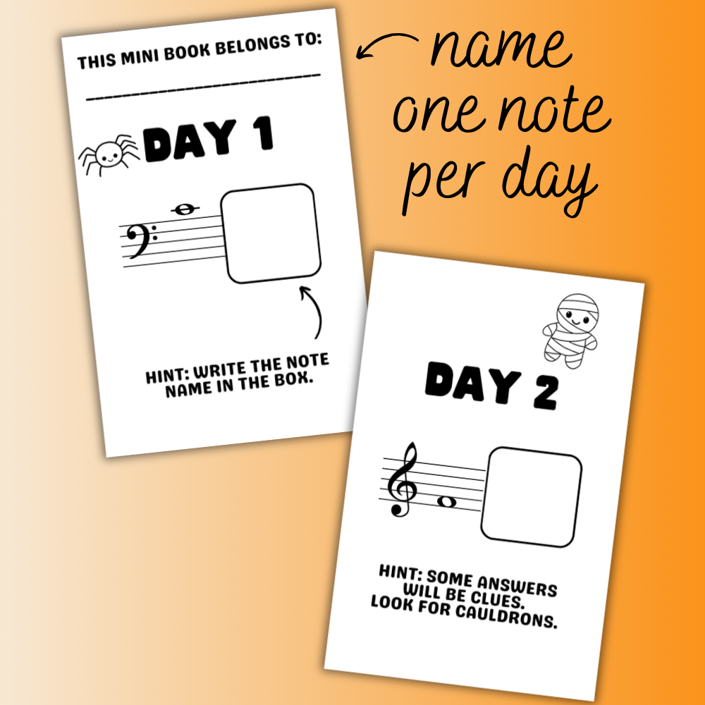 October Note A Day Mini Book