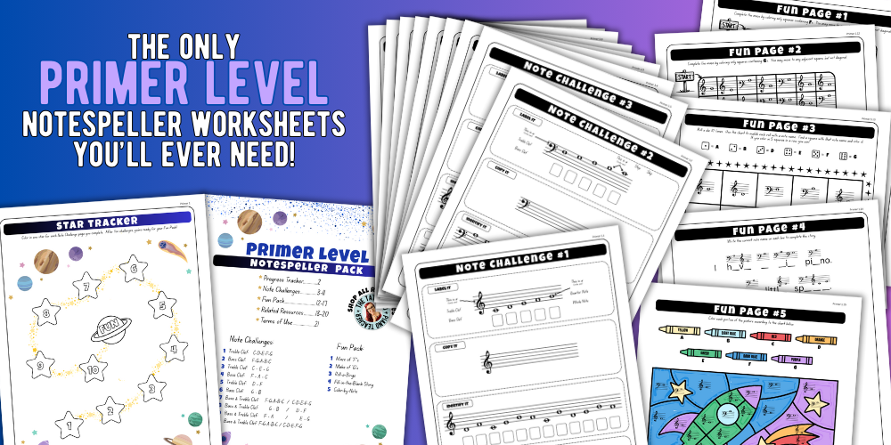 Primer Note Worksheet Pack