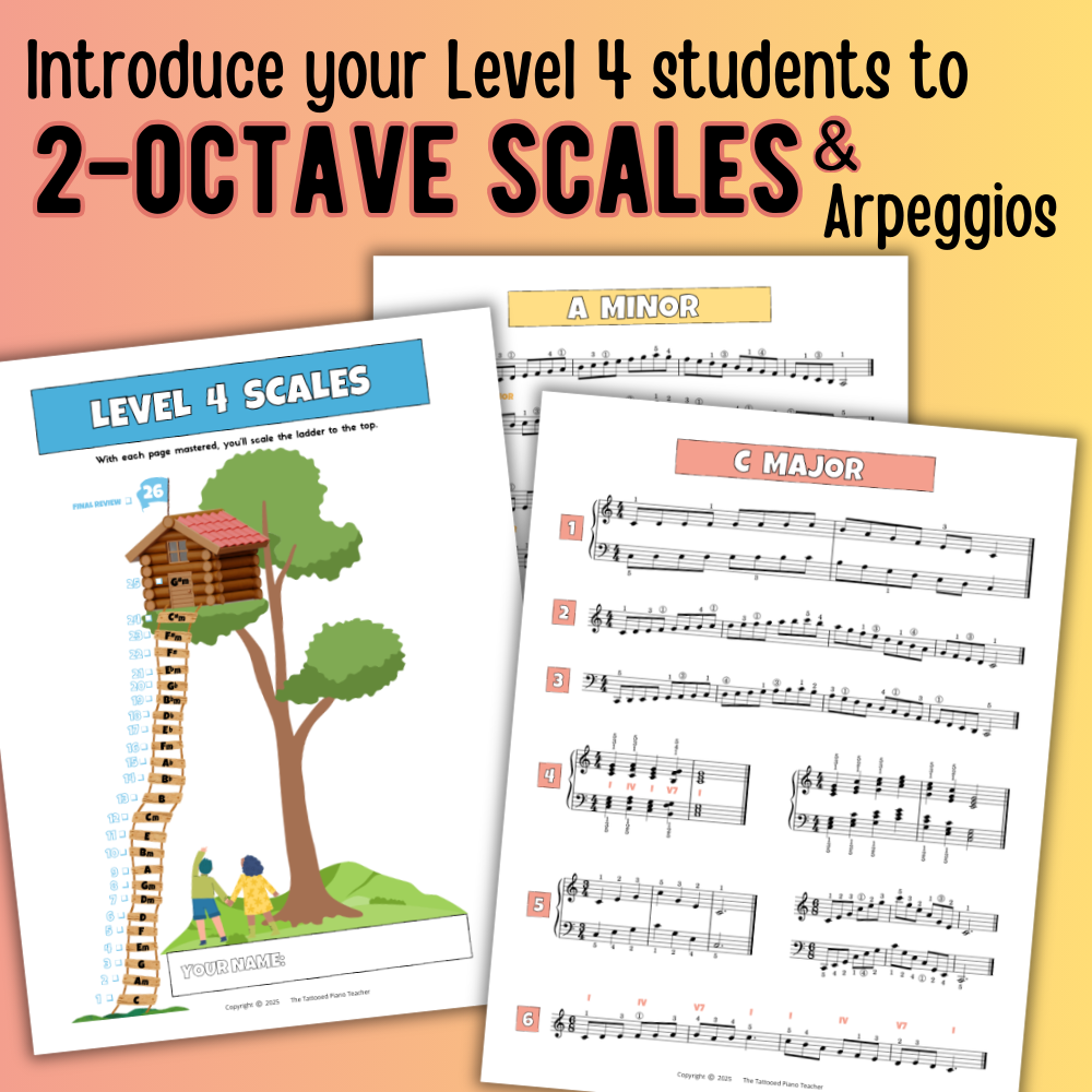 Two Octave Scales for Level 4 Piano Students