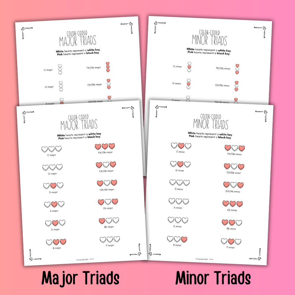 Valentine's Day Color-Coded Chord Charts