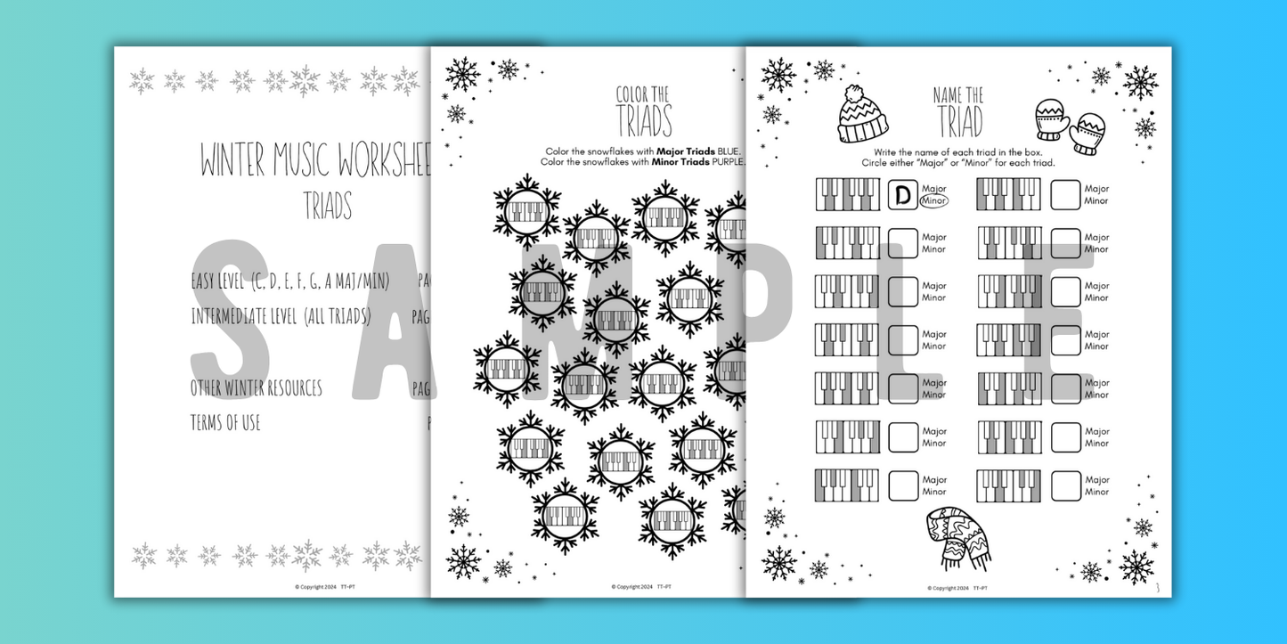 Winter TRIADS Worksheets