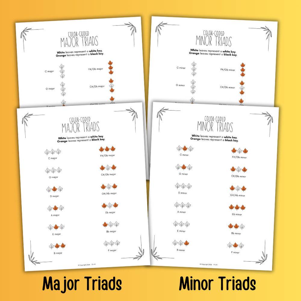 Fall Color-Coded Chord Charts