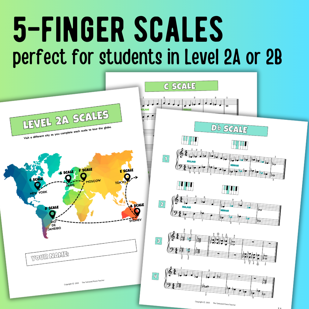 5-Finger Scales for Level 2 Piano Students
