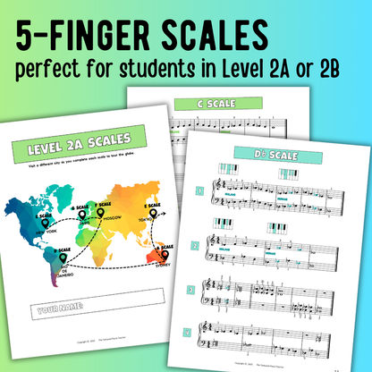 5-Finger Scales for Level 2 Piano Students