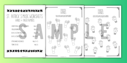 St. Patrick's Day FINGER NUMBERS Music Worksheets
