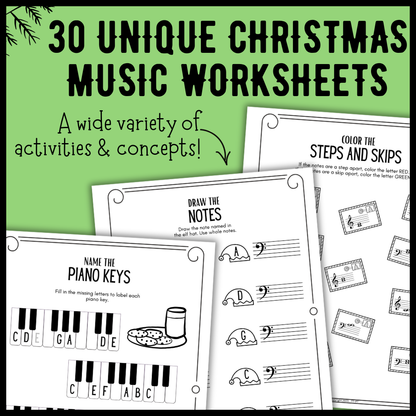 Christmas Music Worksheets Bundle
