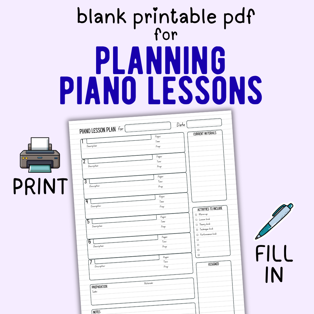 Free Piano Lesson Template