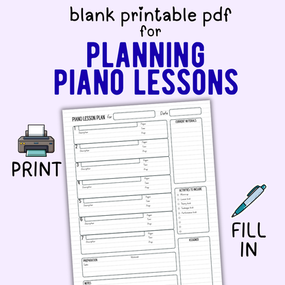 Free Piano Lesson Template