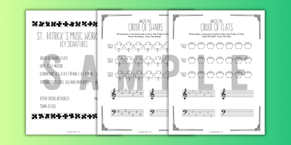 St. Patrick's Day KEY SIGNATURES Worksheets
