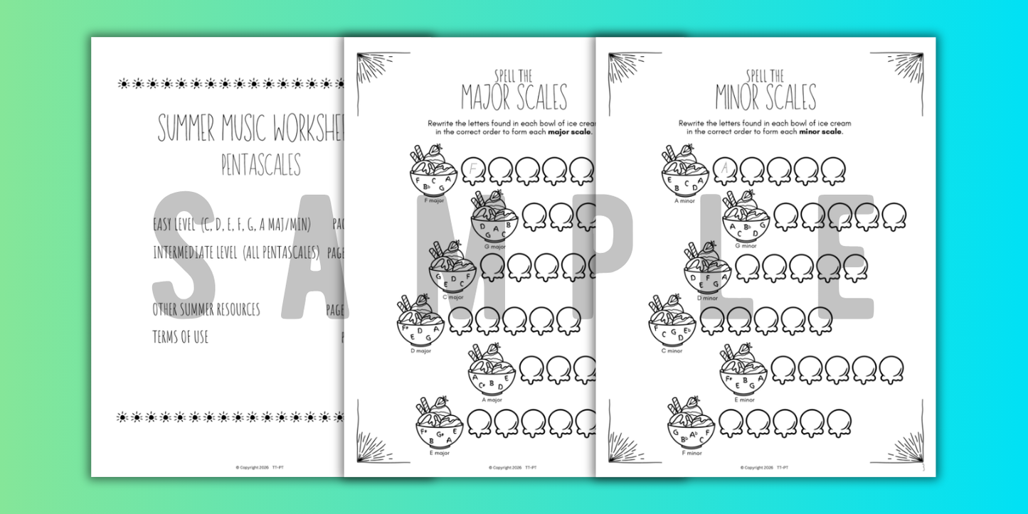 Summer SCALES Worksheets