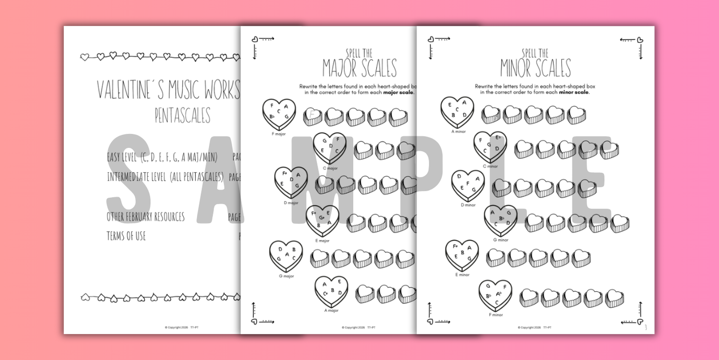 Valentine's Day SCALES Worksheets