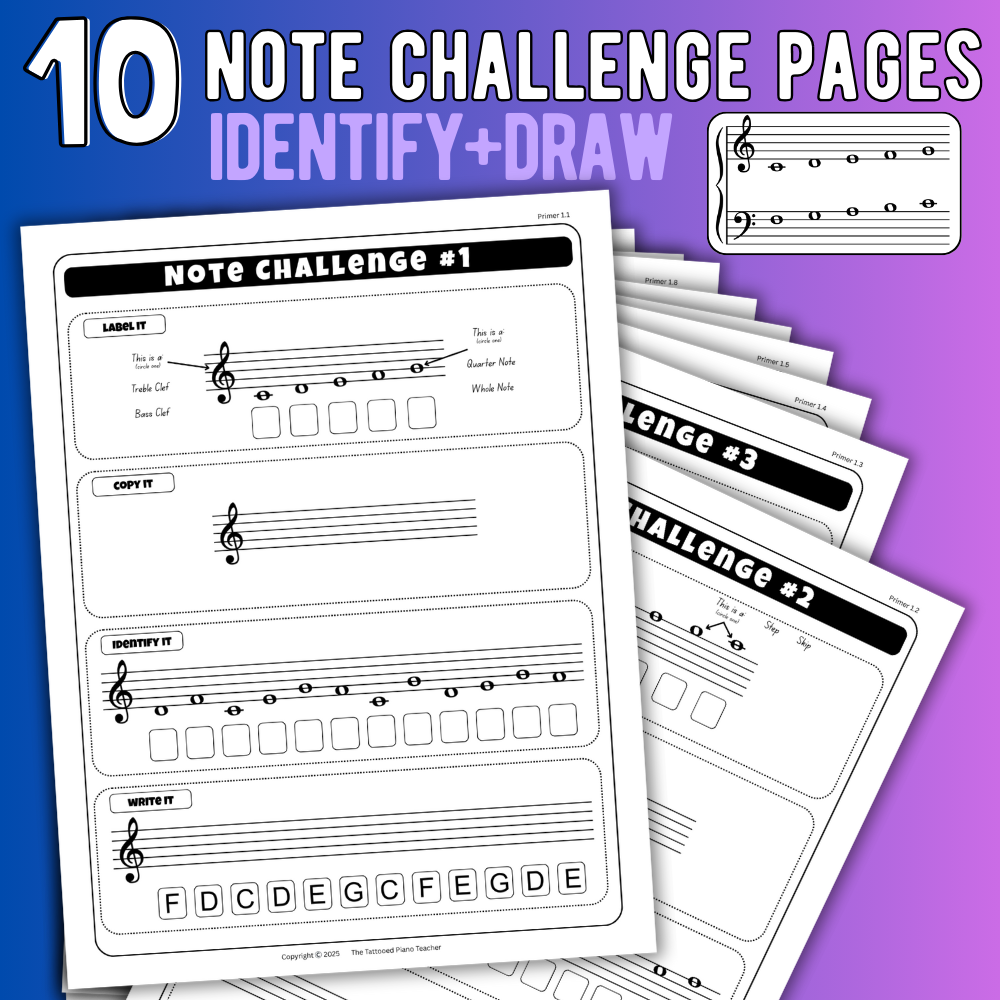 Primer Note Worksheet Pack