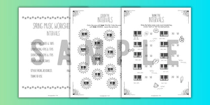 Summer INTERVALS Music Worksheets