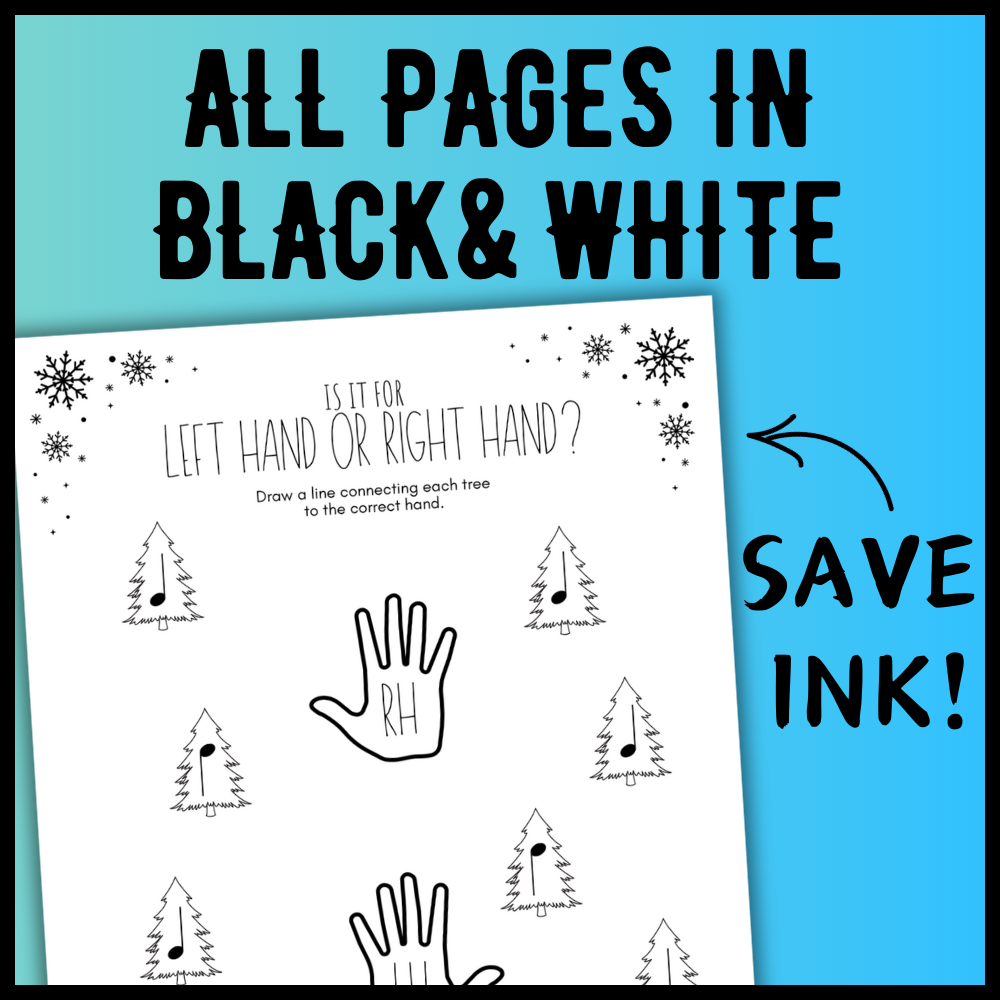 Winter FINGER NUMBERS Music Worksheets