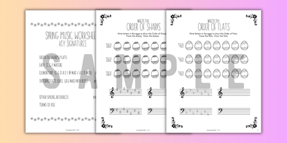 Spring KEY SIGNATURES Worksheets