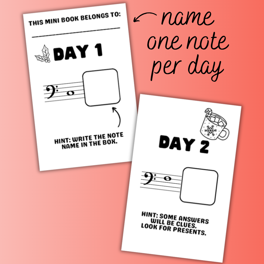 December Note A Day Mini Book