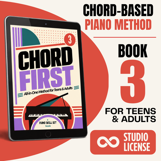 [Studio License] Chord First Book 3: All-in-One Piano Method for Teens & Adults