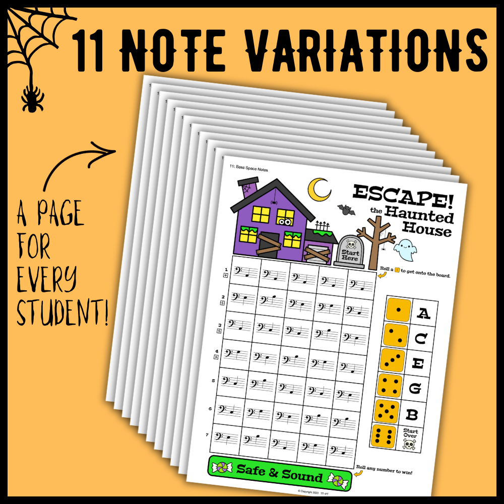 Escape the Haunted House - Halloween Note Dice Game