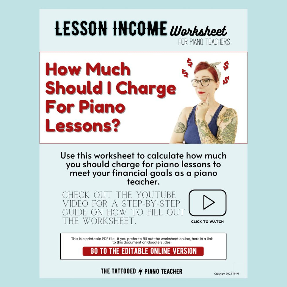 Lesson Income Worksheet – The Tattooed Piano Teacher