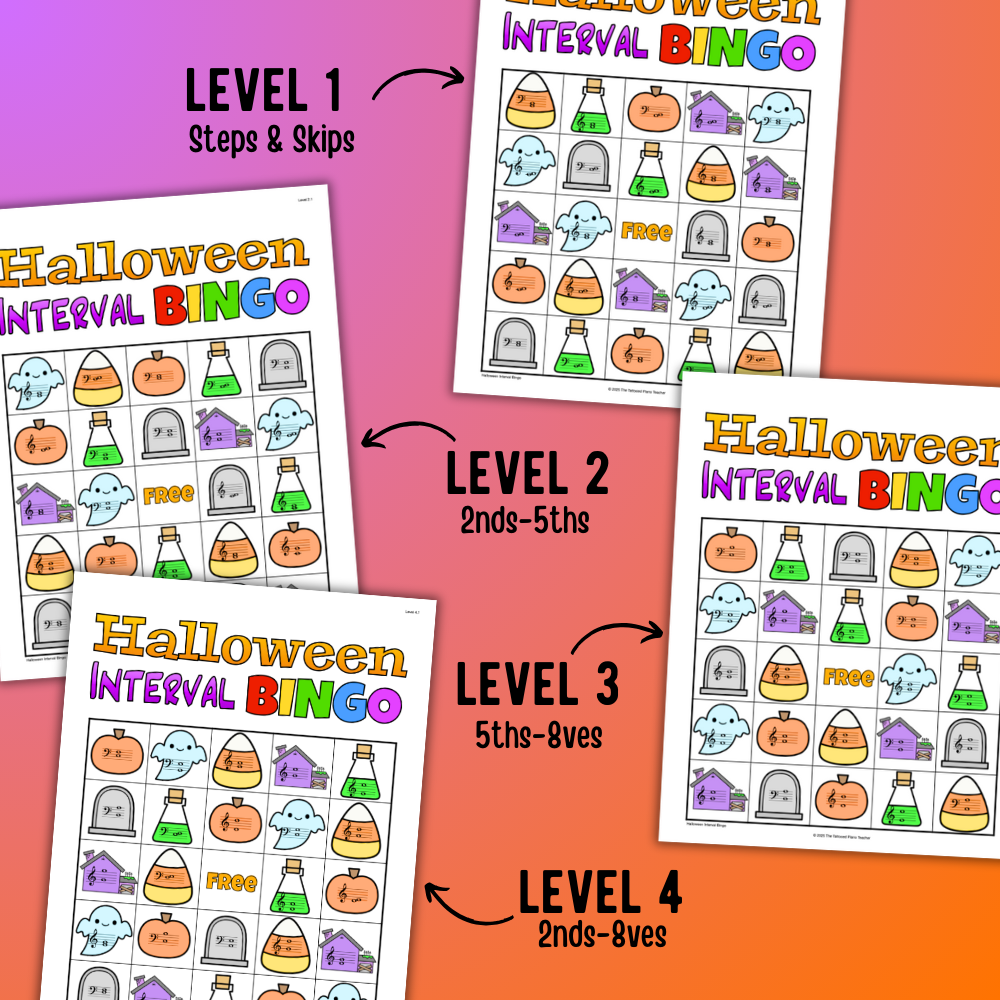 Halloween Music Interval Bingo