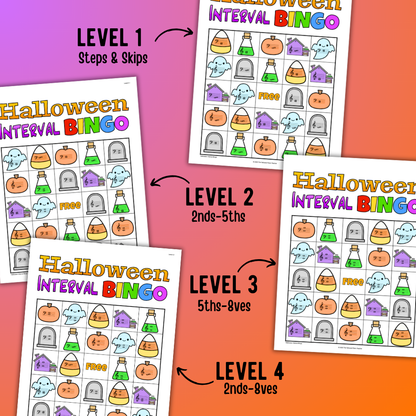 Halloween Music Interval Bingo
