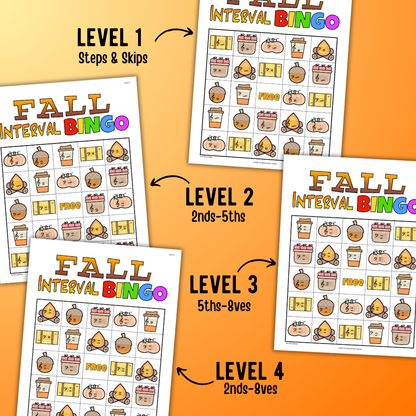 Fall Music Interval Bingo
