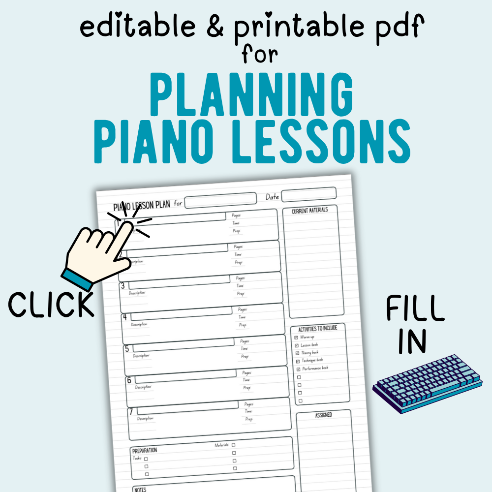 Editable Piano Lesson Template