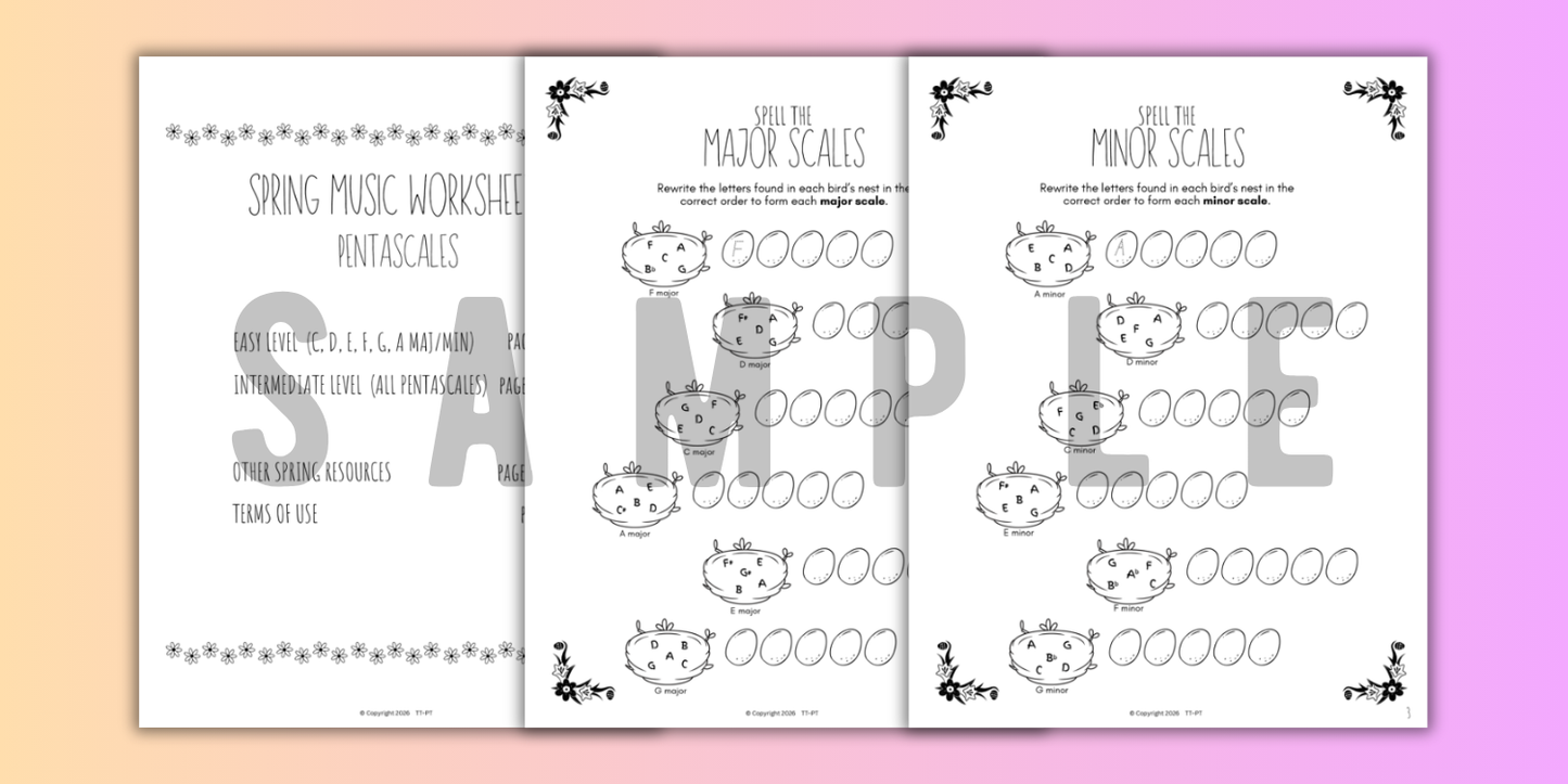 Spring SCALES Worksheets