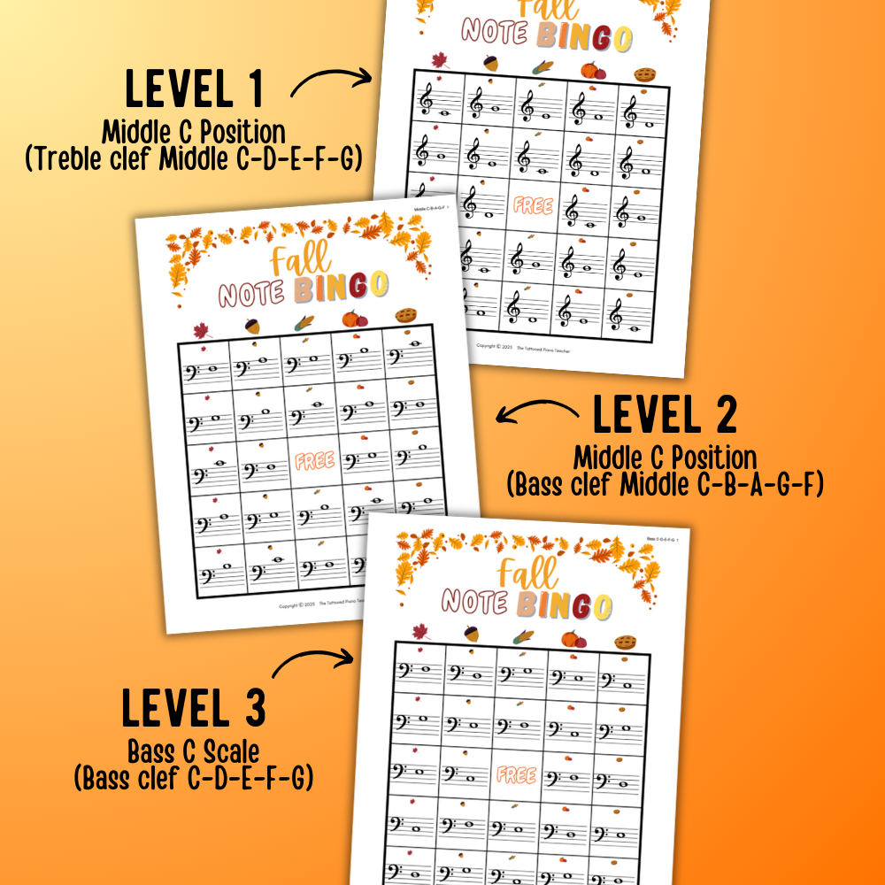 Fall Music Note Bingo