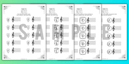 Summer NOTE NAMING Music Worksheets