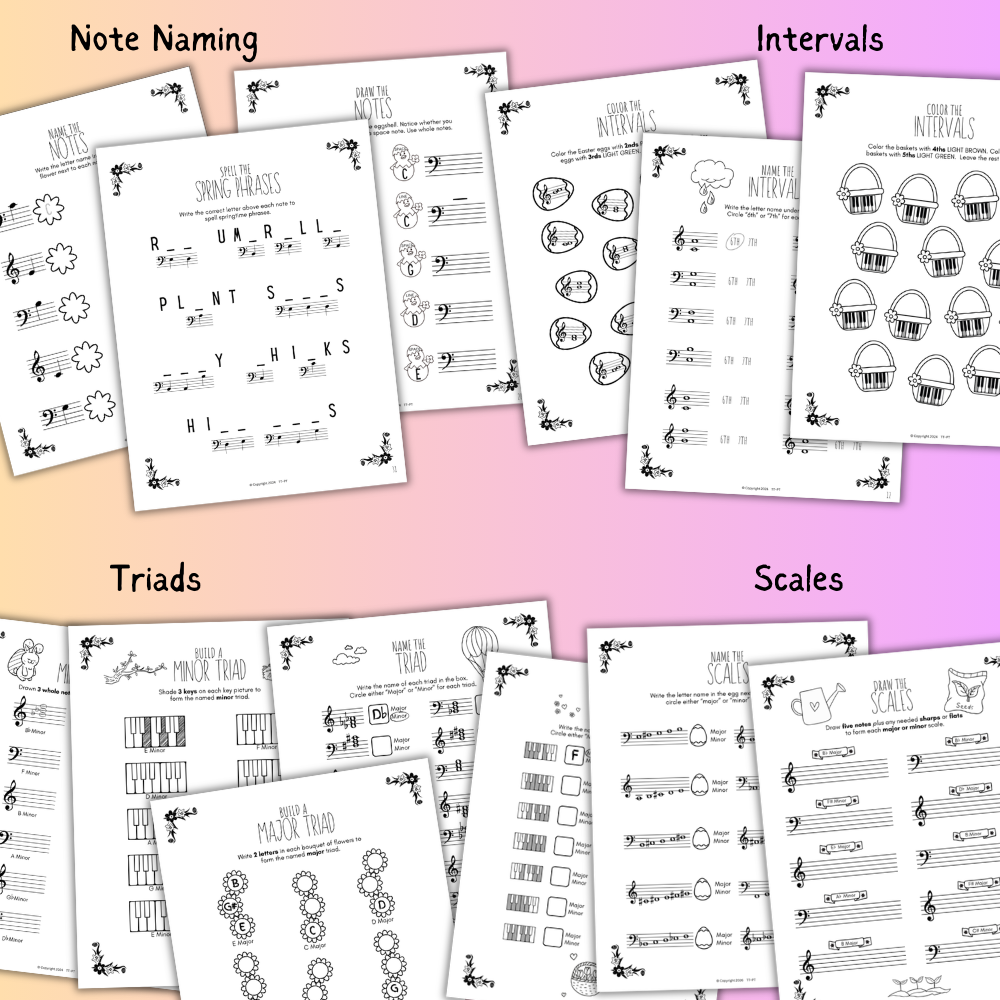 Spring Music Worksheets Bundle