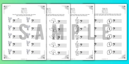 Summer NOTE NAMING Music Worksheets