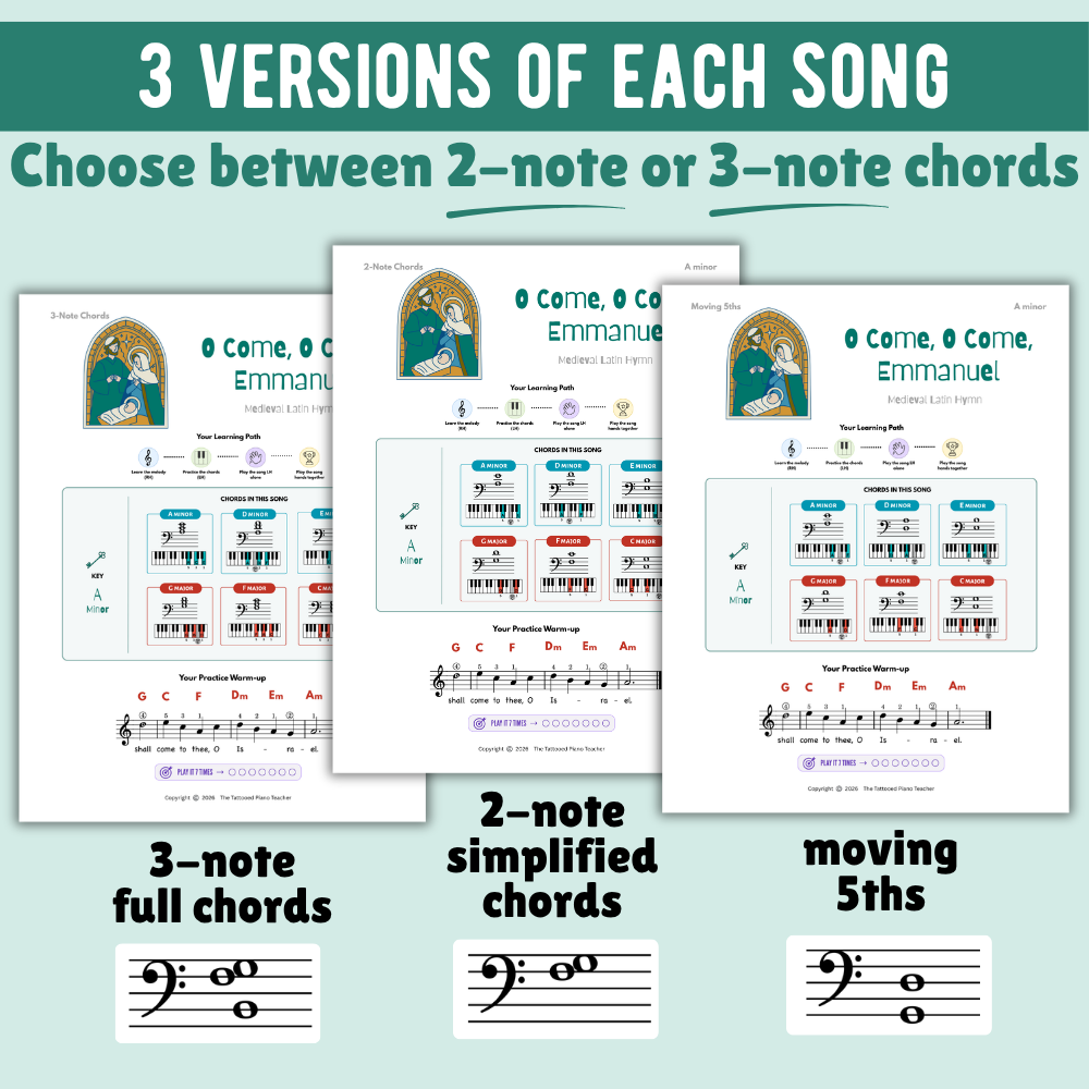 O Come O Come Emmanuel Beginner Lead Sheet Music