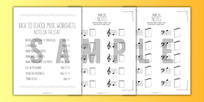 Back to School NOTE NAMING Music Worksheets