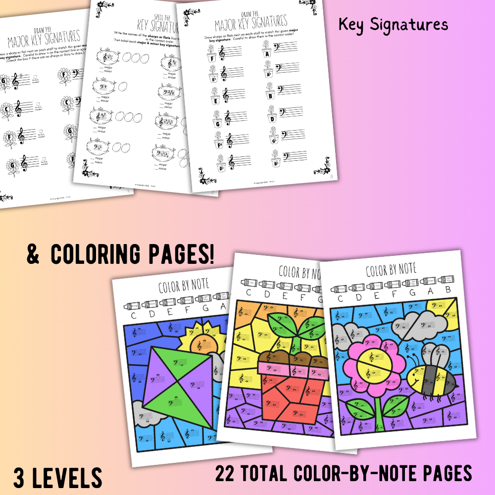 Spring Music Worksheets Bundle