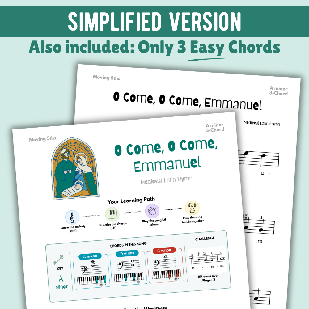 O Come O Come Emmanuel Beginner Lead Sheet Music