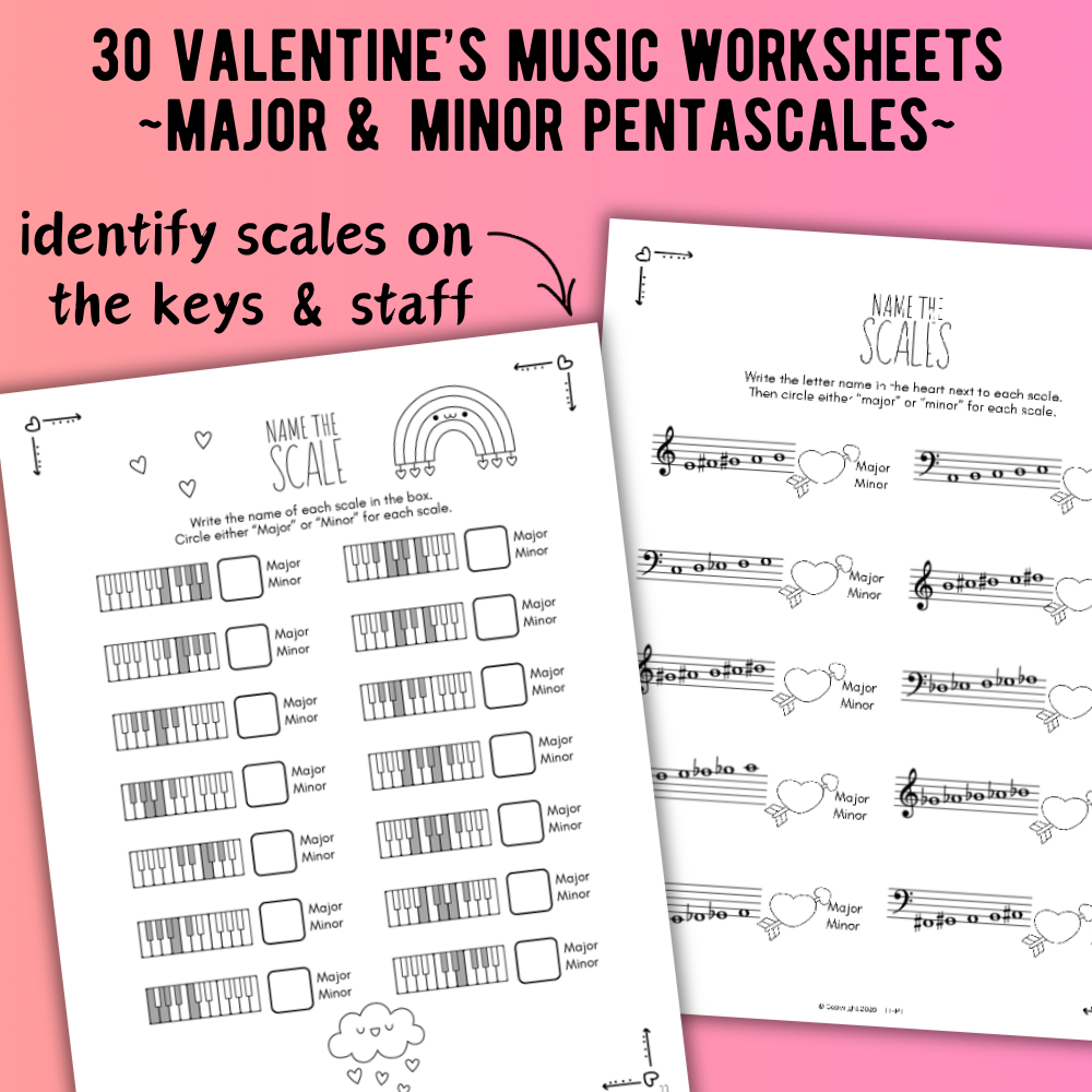 Valentine's Day SCALES Worksheets
