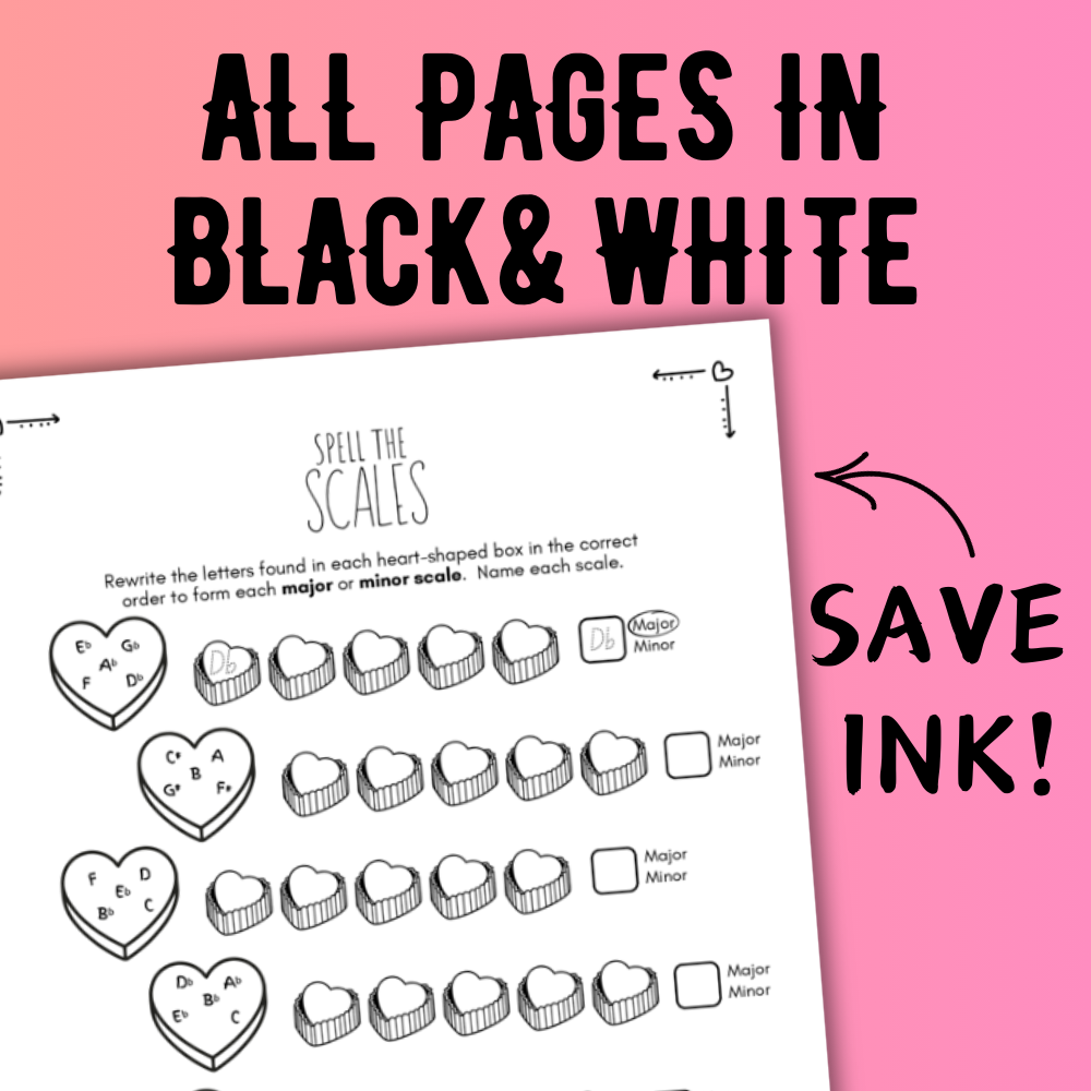Valentine's Day SCALES Worksheets