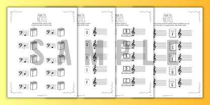 Back to School NOTE NAMING Music Worksheets