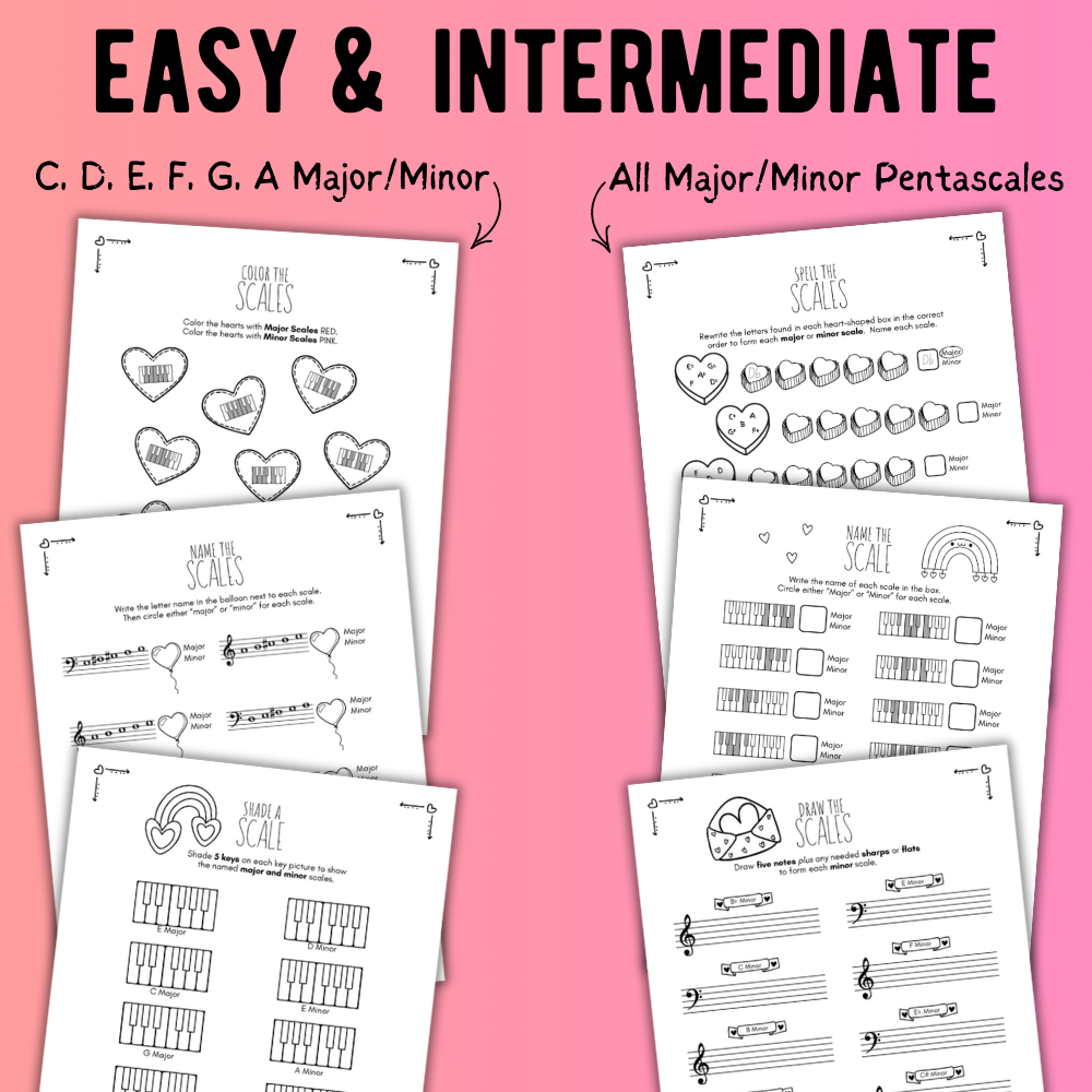 Valentine's Day SCALES Worksheets