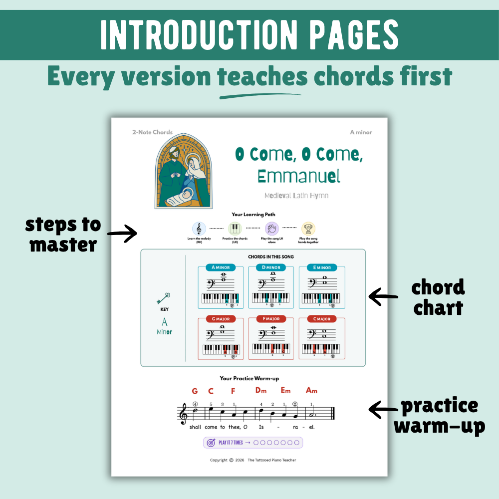 O Come O Come Emmanuel Beginner Lead Sheet Music