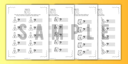 Back to School NOTE NAMING Music Worksheets