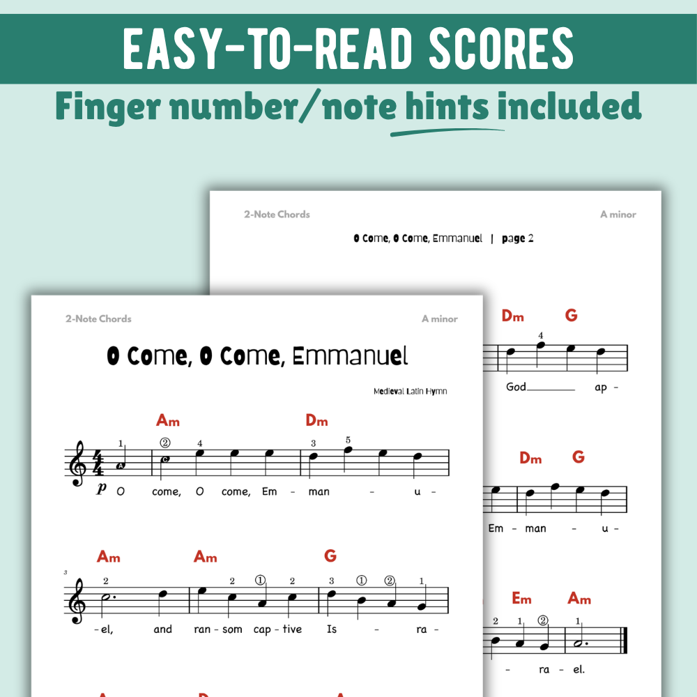 O Come O Come Emmanuel Beginner Lead Sheet Music