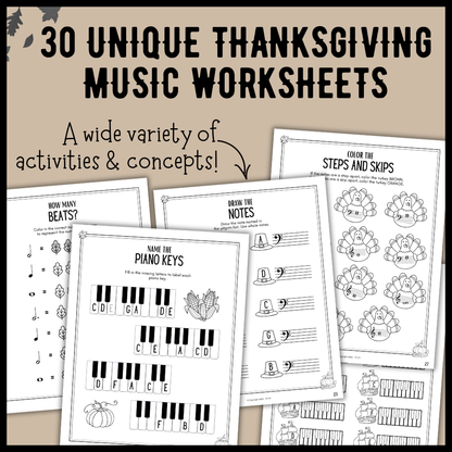 Thanksgiving Music Activity Bundle