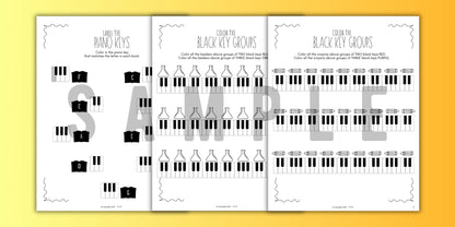 Back to School PIANO KEYS Music Worksheets