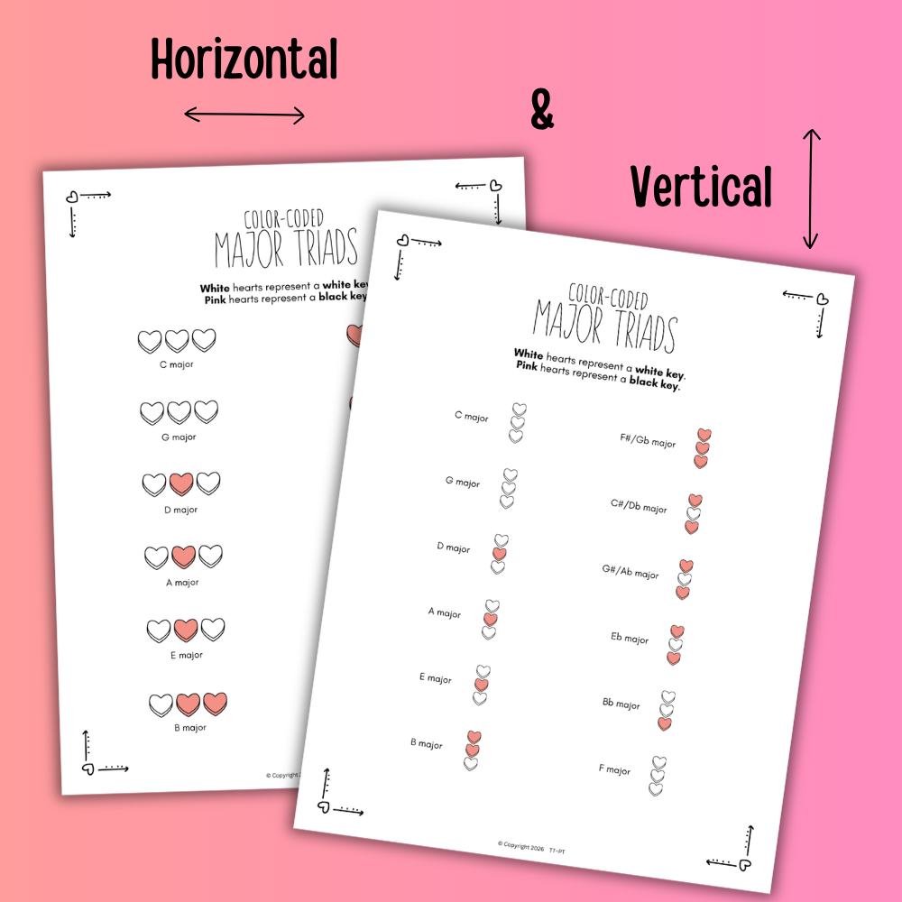 Valentine's Day Color-Coded Chord Charts