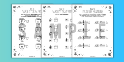 Winter KEY SIGNATURES Worksheets