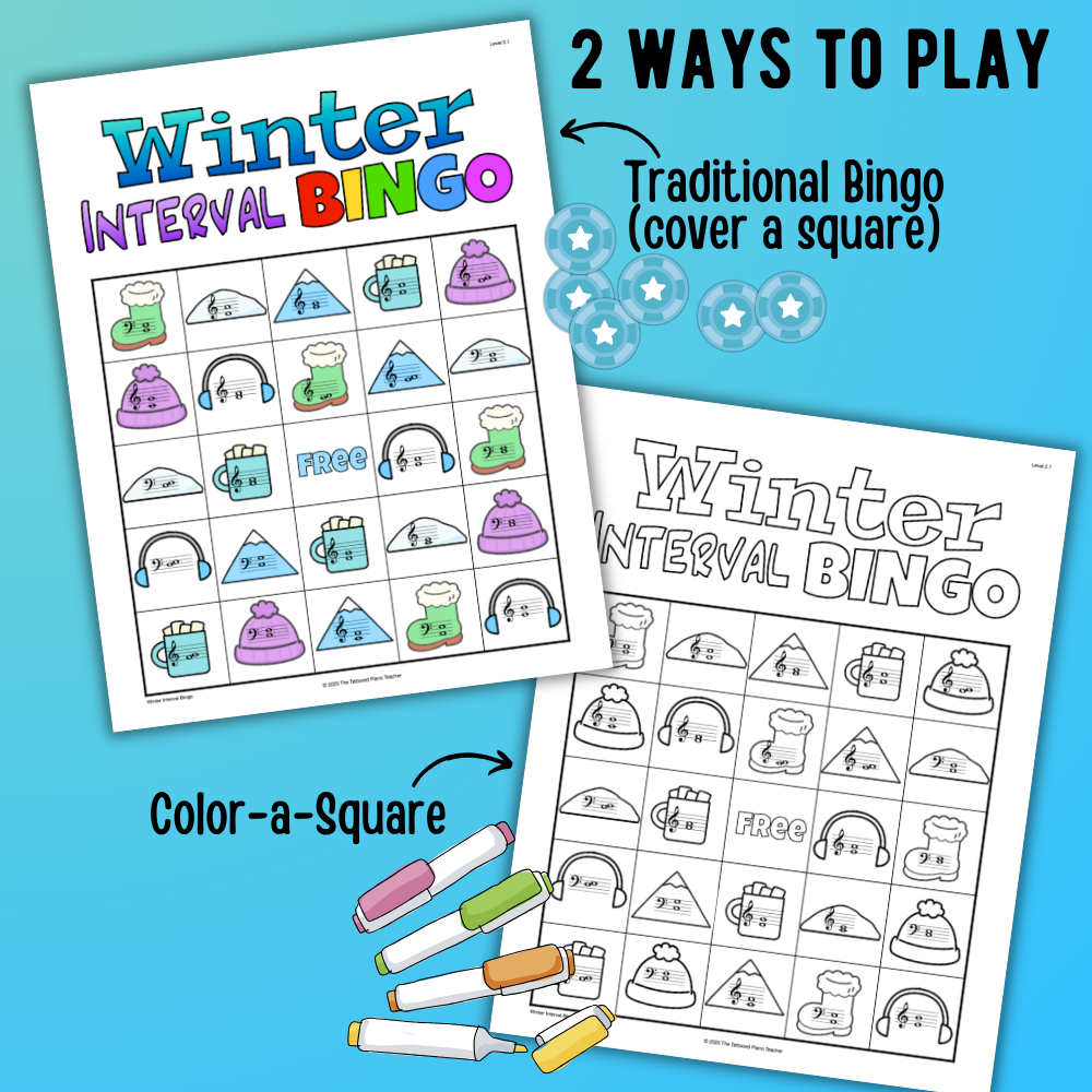 Winter Music Interval Bingo