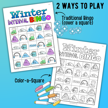 Winter Music Interval Bingo