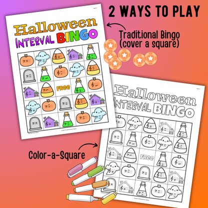 Halloween Music Interval Bingo